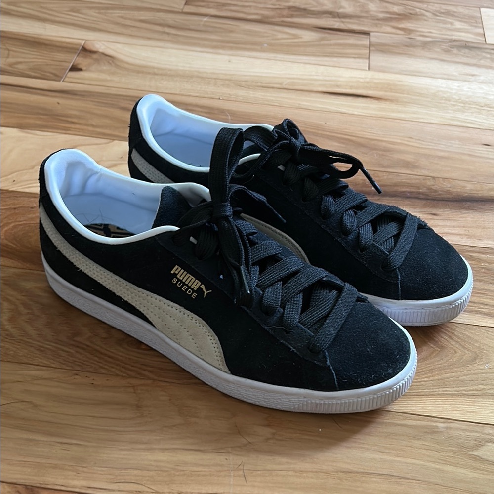 Puma Suede Black and White Sneakers